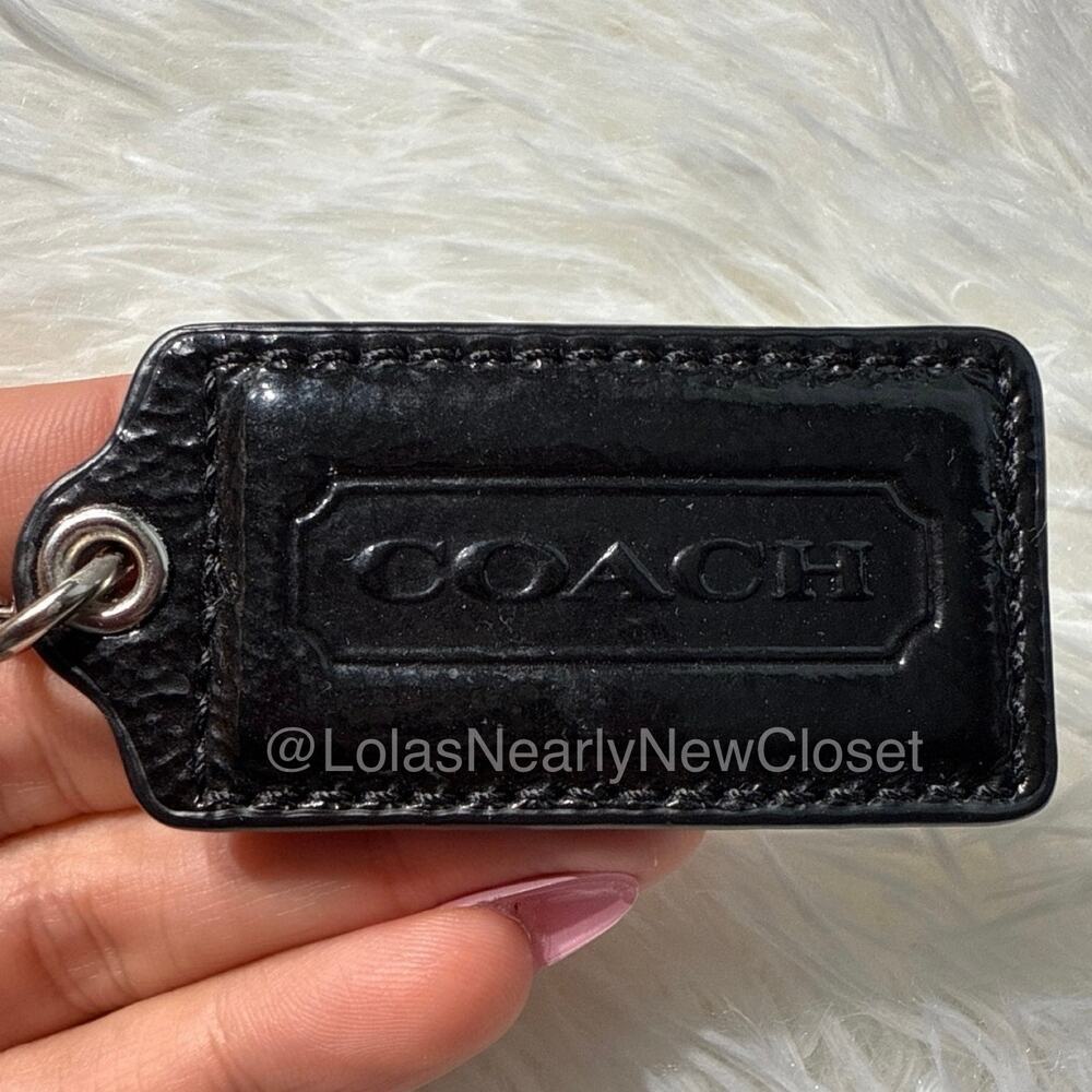 2” COACH Black Fob Bag Charm Hang tag Hangtag